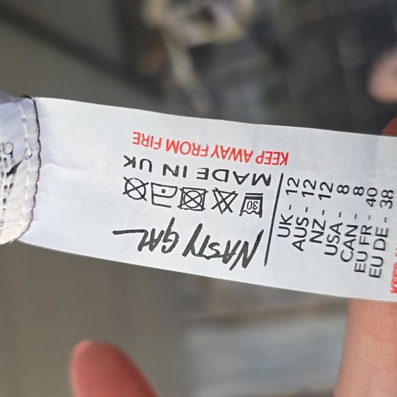 Nasty Down Blue Mod Print Long Sleeve Stretch Cut Out Dress 8 - Picture 9 of 10